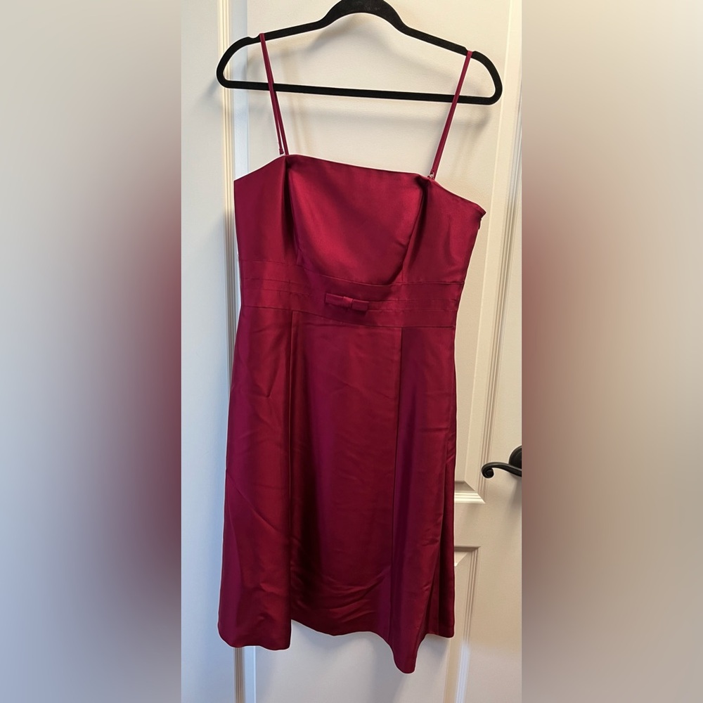 Ann Taylor NWT Midi Silk Cocktail Dress With Bow Detail Size 8